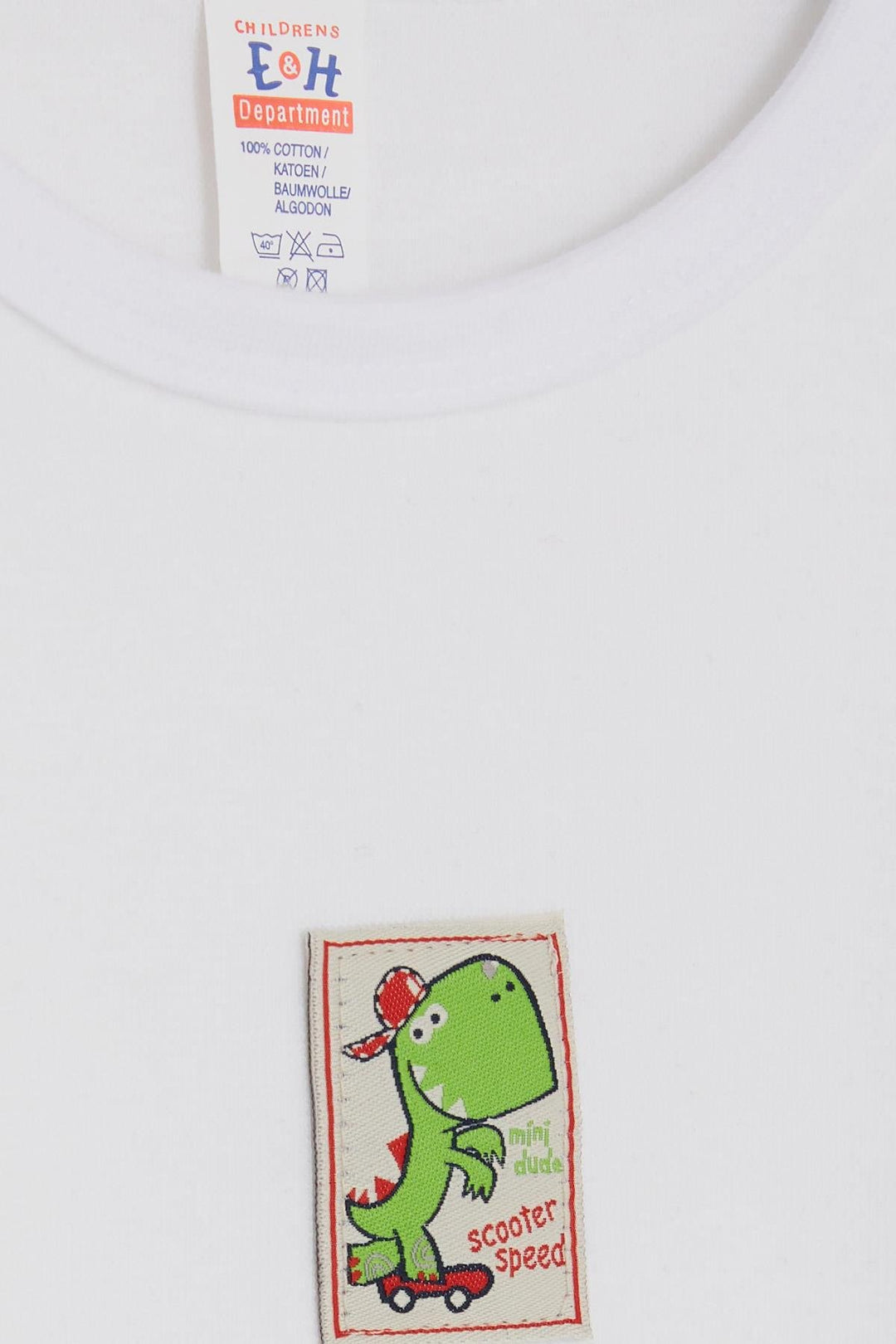 BRE Breeze Baby Boy Snap Bodysuit Skateboarder Dinosaur مطبوعة 9 أشهر - 3 سنوات، أوف وايت - سيوداد أبوداكا