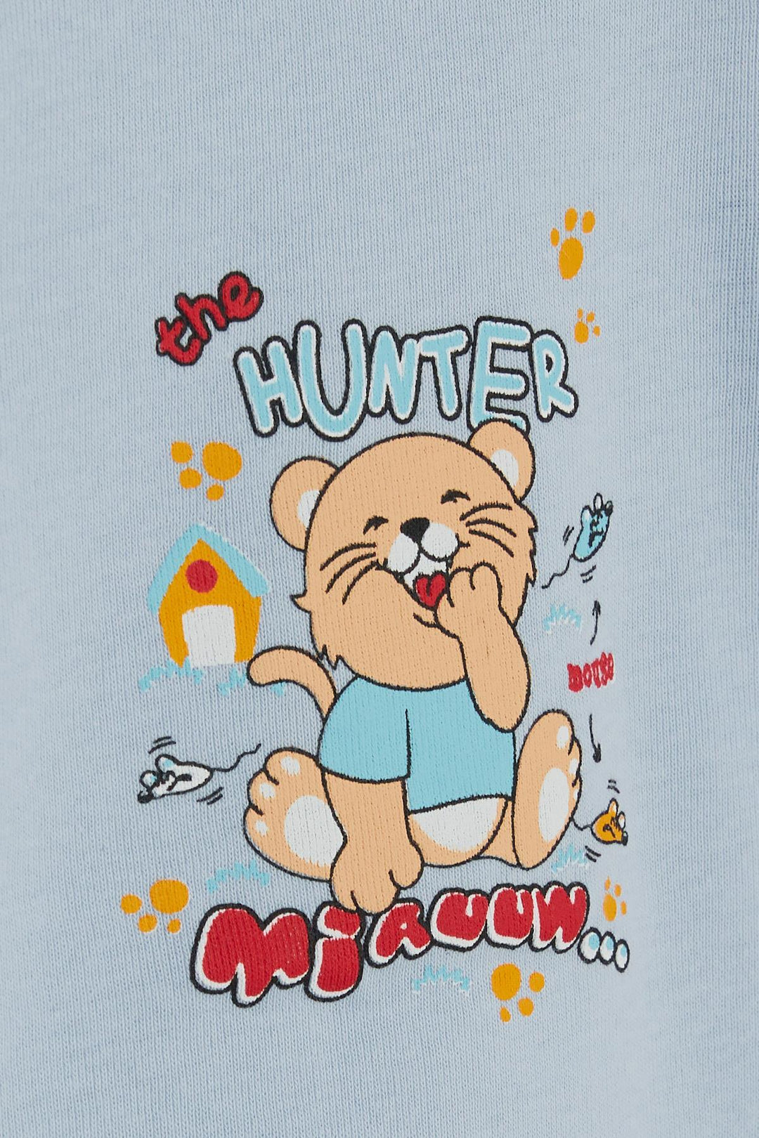 BRE Breeze Baby Boy Snap Bodysuit مع طباعة Hunter Kitty 9 أشهر - 3 سنوات، أزرق فاتح - ماديسون
