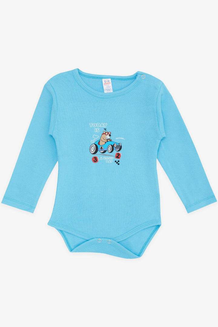 BRE Breeze Baby Boy Snap Bodysuit مع طباعة دب لطيف 9 أشهر - 3 سنوات، أزرق - Evere