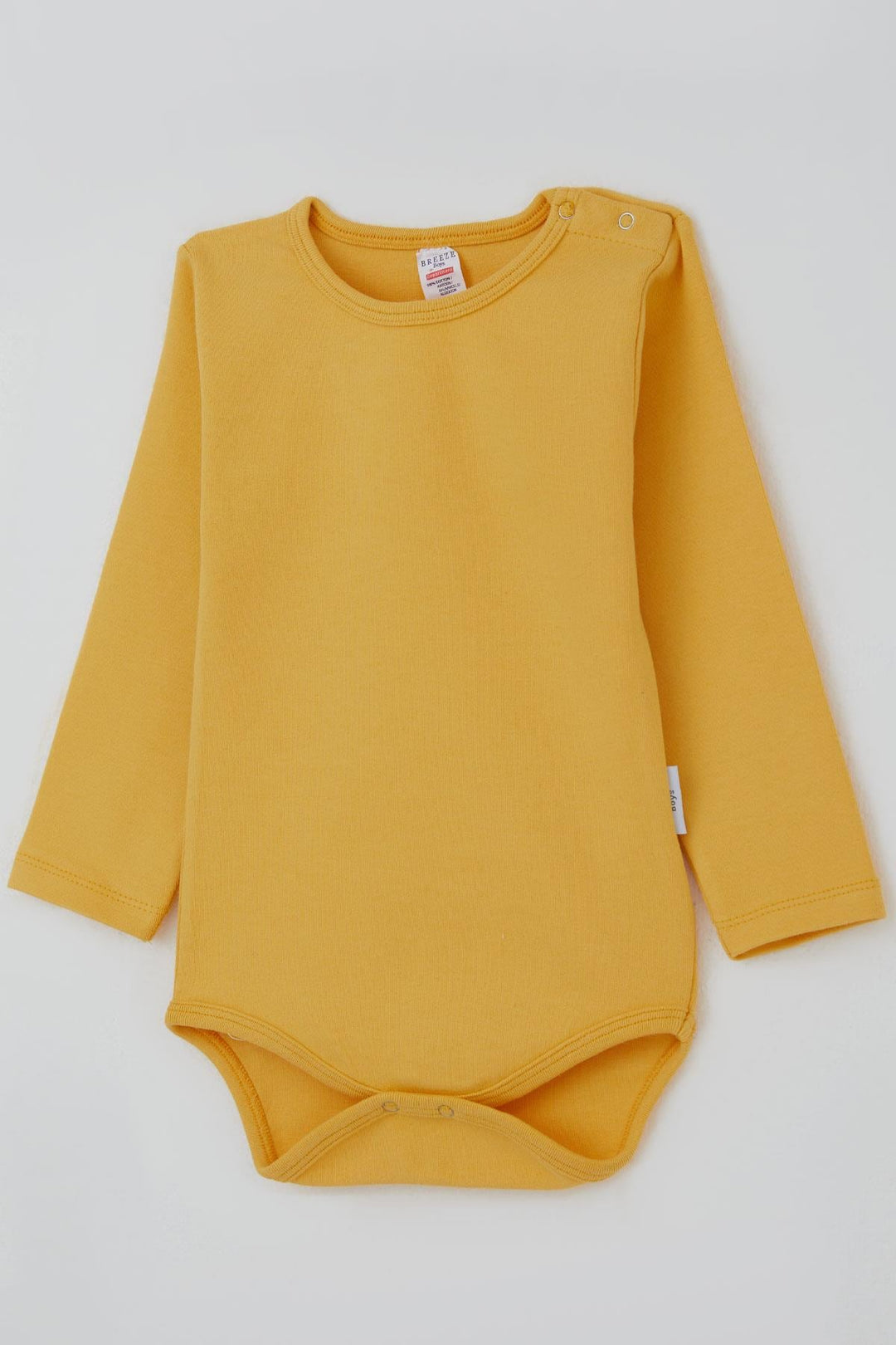 BRE Breeze Erkek Bebek Çıtçıtlı Zıbın Body Basic 9 Ay-3 Yaş, Hardal Sarı - Cambridge