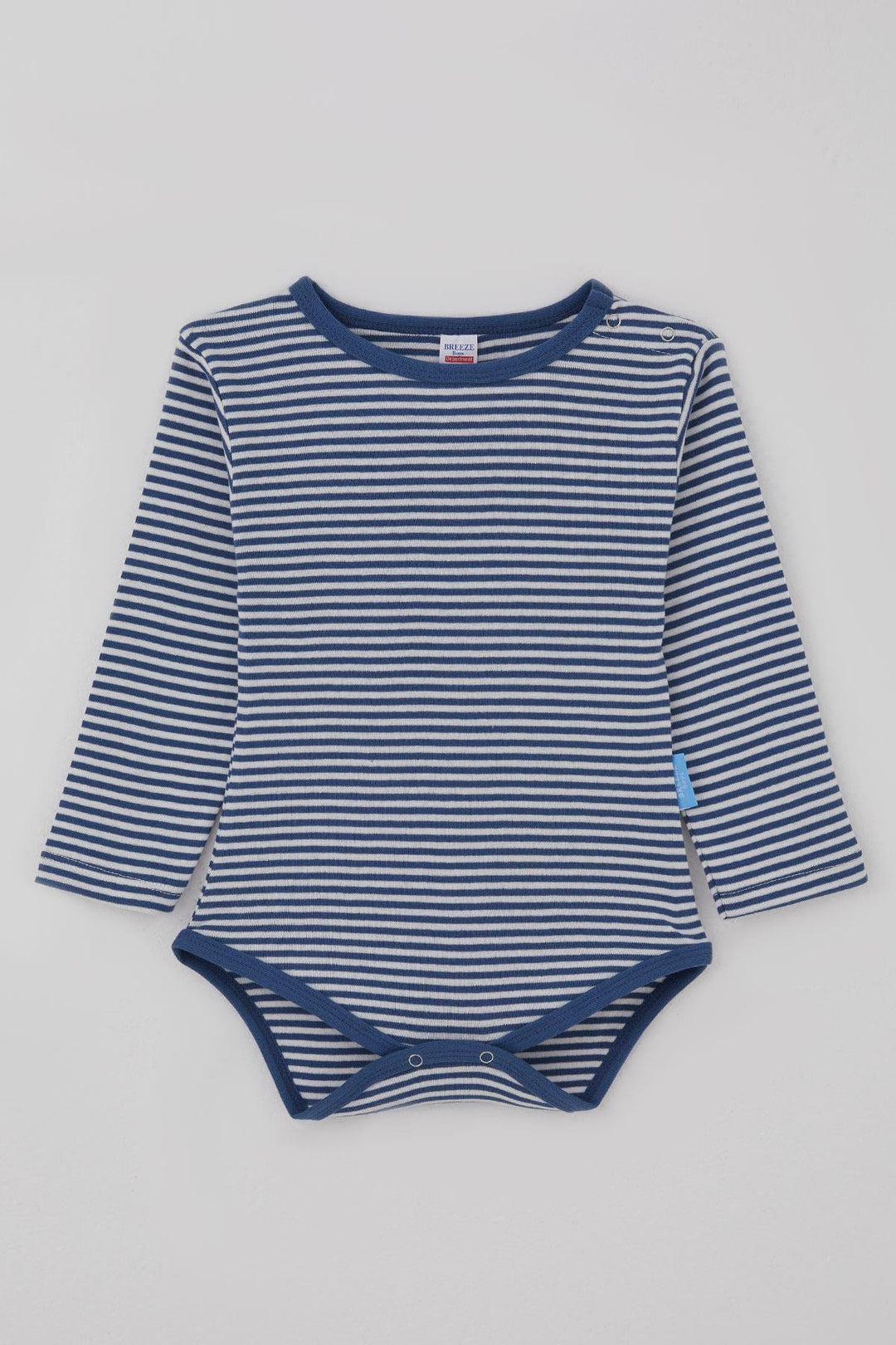 BRE Breeze Erkek Bebek Çıtçıtlı Zıbın Body Çizgili 9 Ay-3 Yaş, İndigo - Barking
