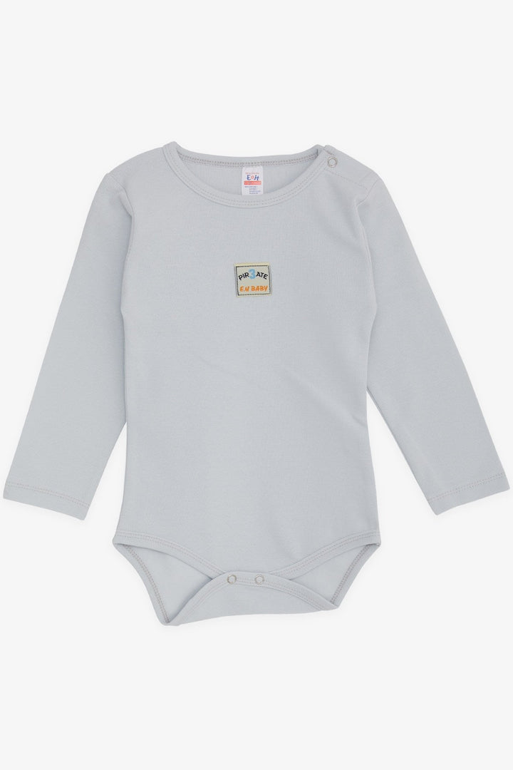 BRE Breeze Baby Boy Snap Bodysuit مع طباعة نصية، 9 أشهر - 3 سنوات، رمادي - دينيا