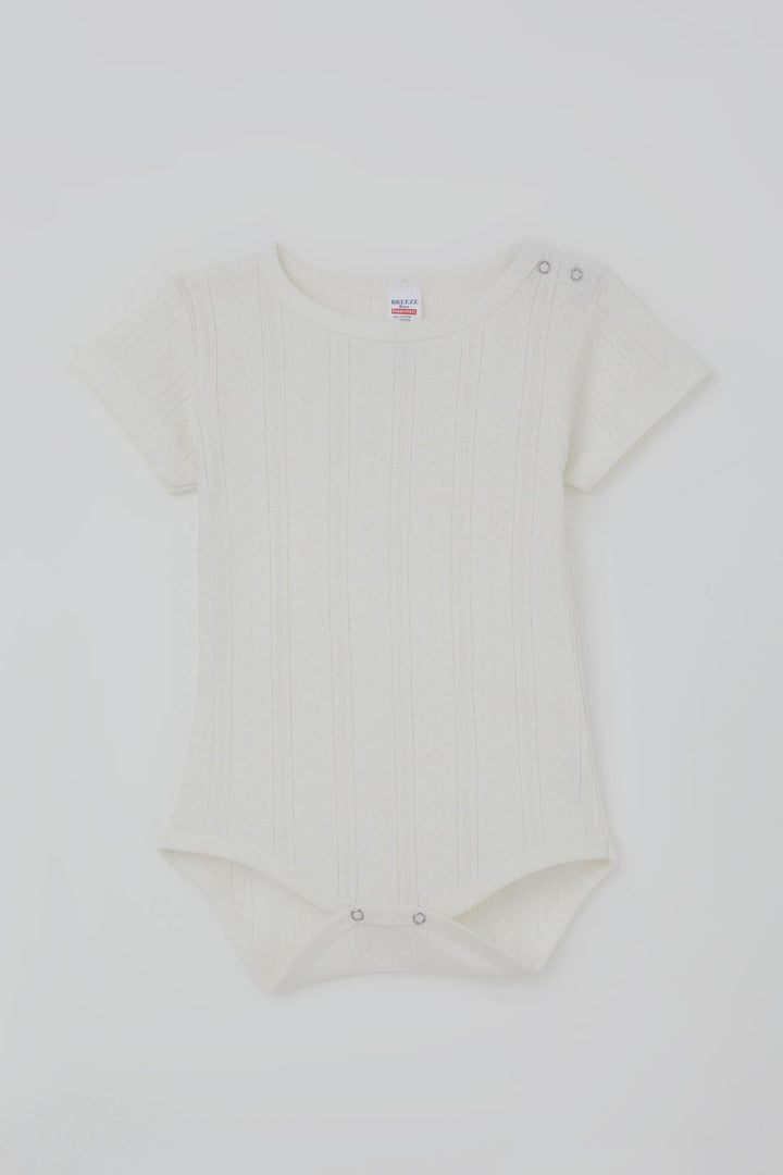 BRE Breeze Erkek Bebek Çıtçıtlı Zıbın Body Jakarlı 9 Ay-3 Yaş, Ekru - San Rafael
