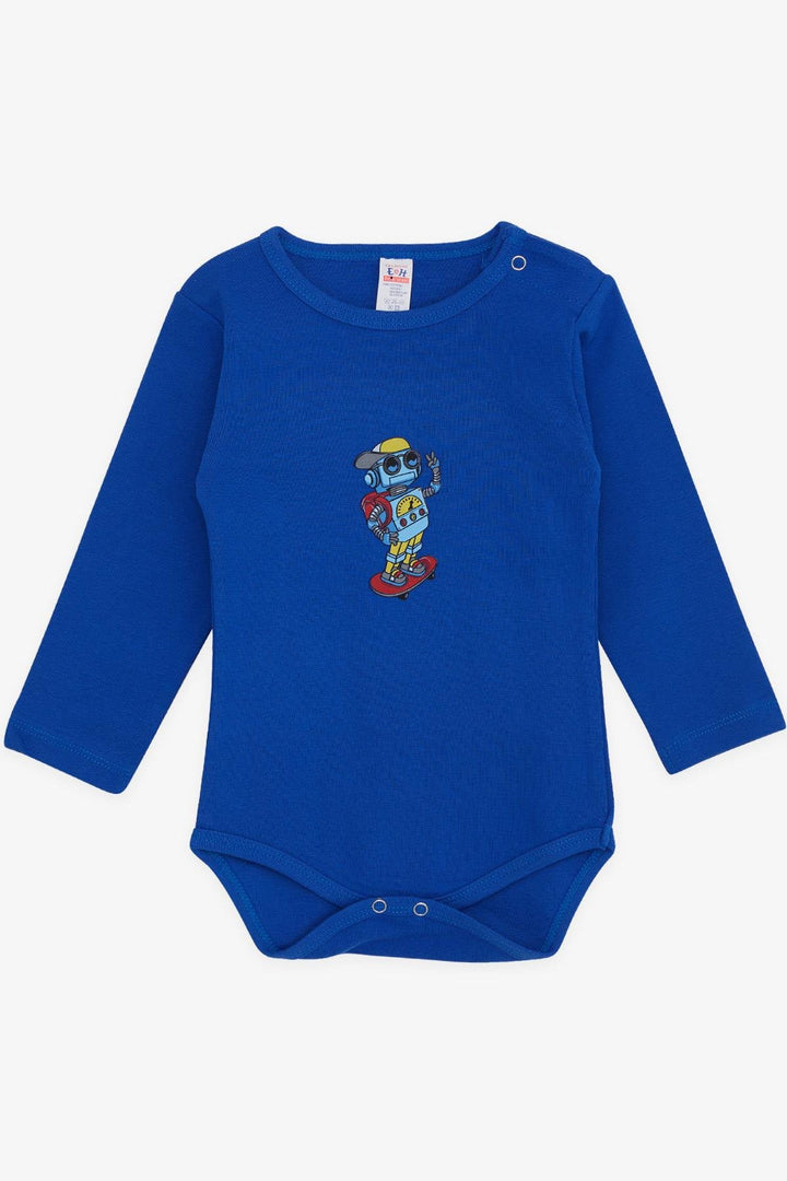 BRE Breeze Baby Boy Snap Bodysuit Skateboarder Robot مطبوعة 9 أشهر - 3 سنوات، ساكس بلو - بيكرينغ