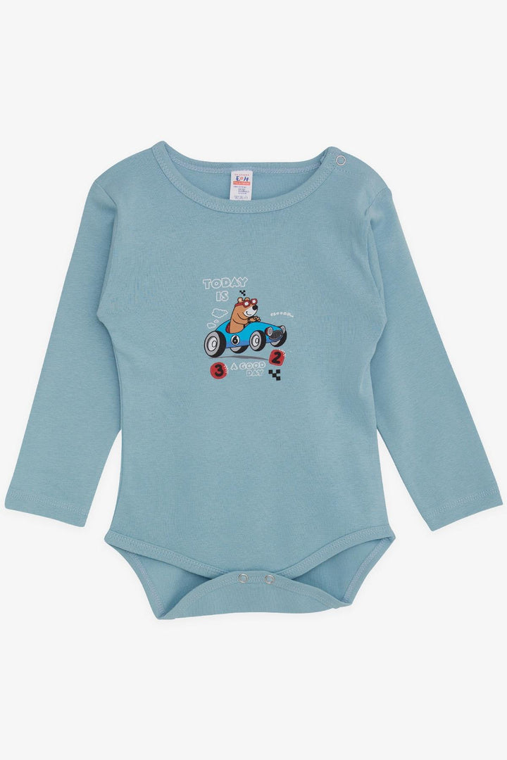 BRE Breeze Baby Boy Snap Bodysuit مع طباعة دب لطيف 9 أشهر - 3 سنوات، أزرق بترولي - هيمبستيد