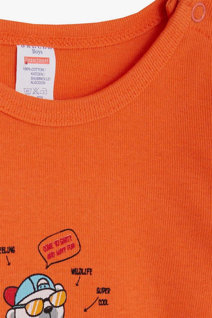 بدلة للجسم BRE Breeze Baby Boy Snap مع نظارات مطبوعة على شكل دبدوب، برتقالي، 9 أشهر - 3 سنوات - Villeurbanne