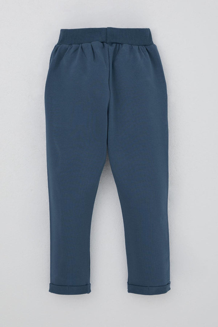 BRE Breeze Baby Boy Sweatpants with Bear Embroidery Button Accents 9 Months-3 Years, Indigo - Viana do Castelo