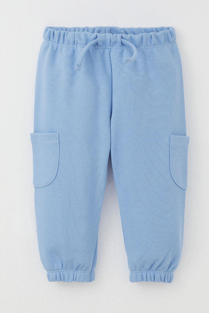 BRE Breeze Baby Boy Sweatpants Cargo Pocket Drawstring Accessorized 6 Months-2 Years, Light Blue - Sunbury