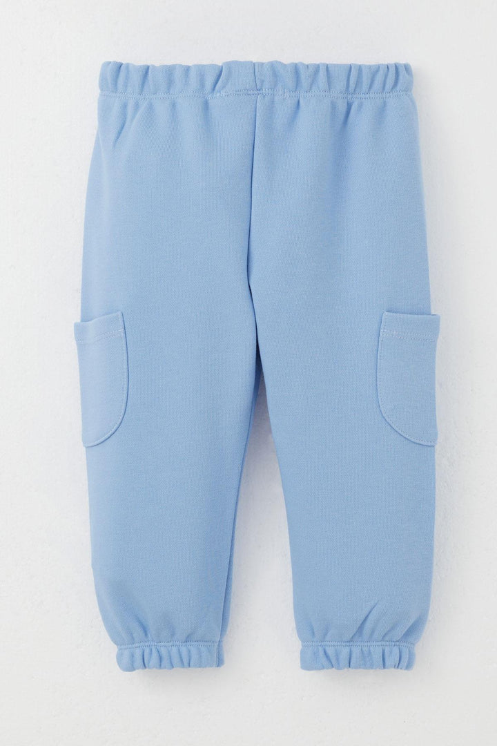 BRE Breeze Baby Boy Sweatpants Cargo Pocket Drawstring Accessorized 6 Months-2 Years, Light Blue - Sunbury