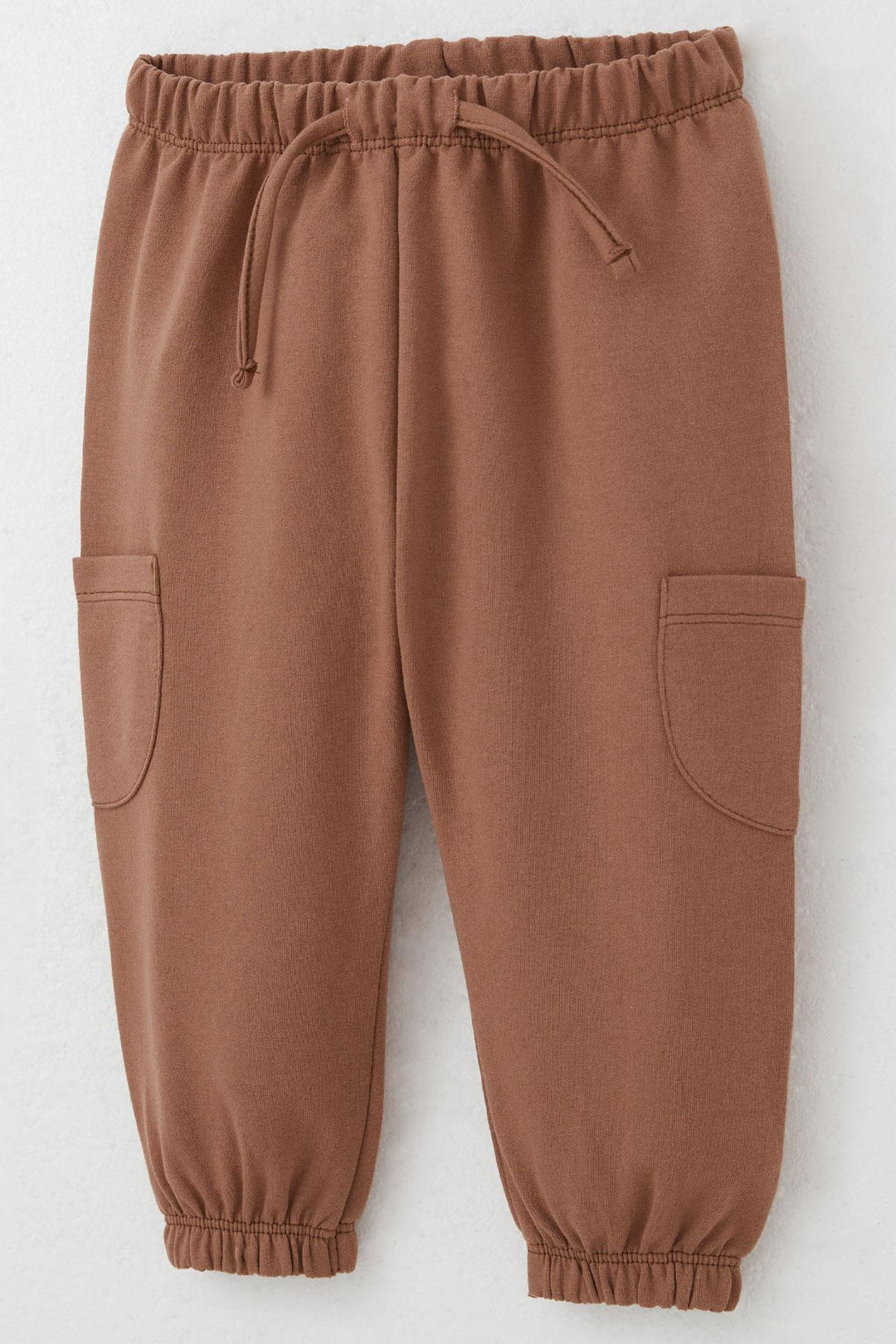 BRE Breeze Baby Boy Sweatpants with Cargo Pockets and Drawstring Accessory, 6 Months-2 Years, Brown - Segovia
