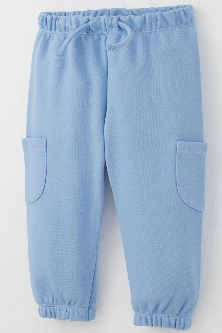 BRE Breeze Baby Boy Sweatpants Cargo Pocket Drawstring Accessorized 6 Months-2 Years, Light Blue - Sunbury