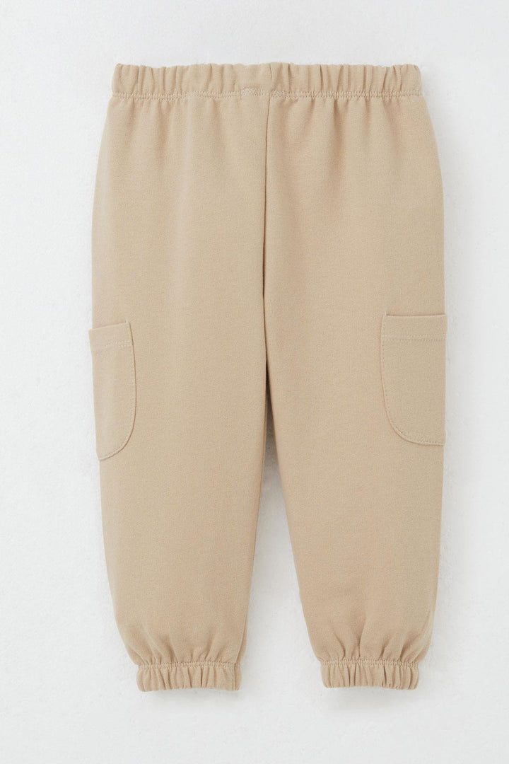 BRE Breeze Baby Boy Sweatpants Cargo Pocket Drawstring Accessorized 6 Months-2 Years, Cream - Richmond