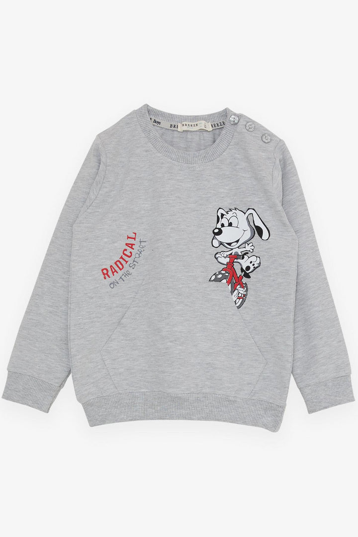 بدلة رياضية BRE Breeze Baby Boy مع دراجة Happy Dog Print 9 أشهر - 3 سنوات، مزيج رمادي فاتح - كراسنودون