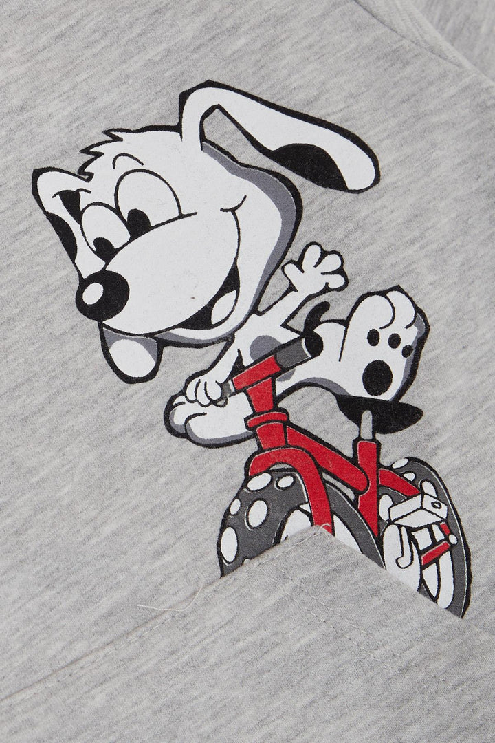 بدلة رياضية BRE Breeze Baby Boy مع دراجة Happy Dog Print 9 أشهر - 3 سنوات، مزيج رمادي فاتح - كراسنودون