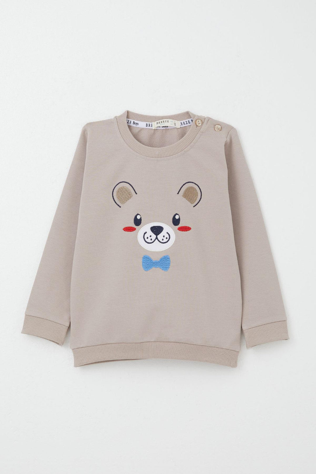 BRE Breeze Baby Boy Tracksuit with Happy Puppy Embroidery 9 Months-3 Years, Mink - Atotonilco el Alto