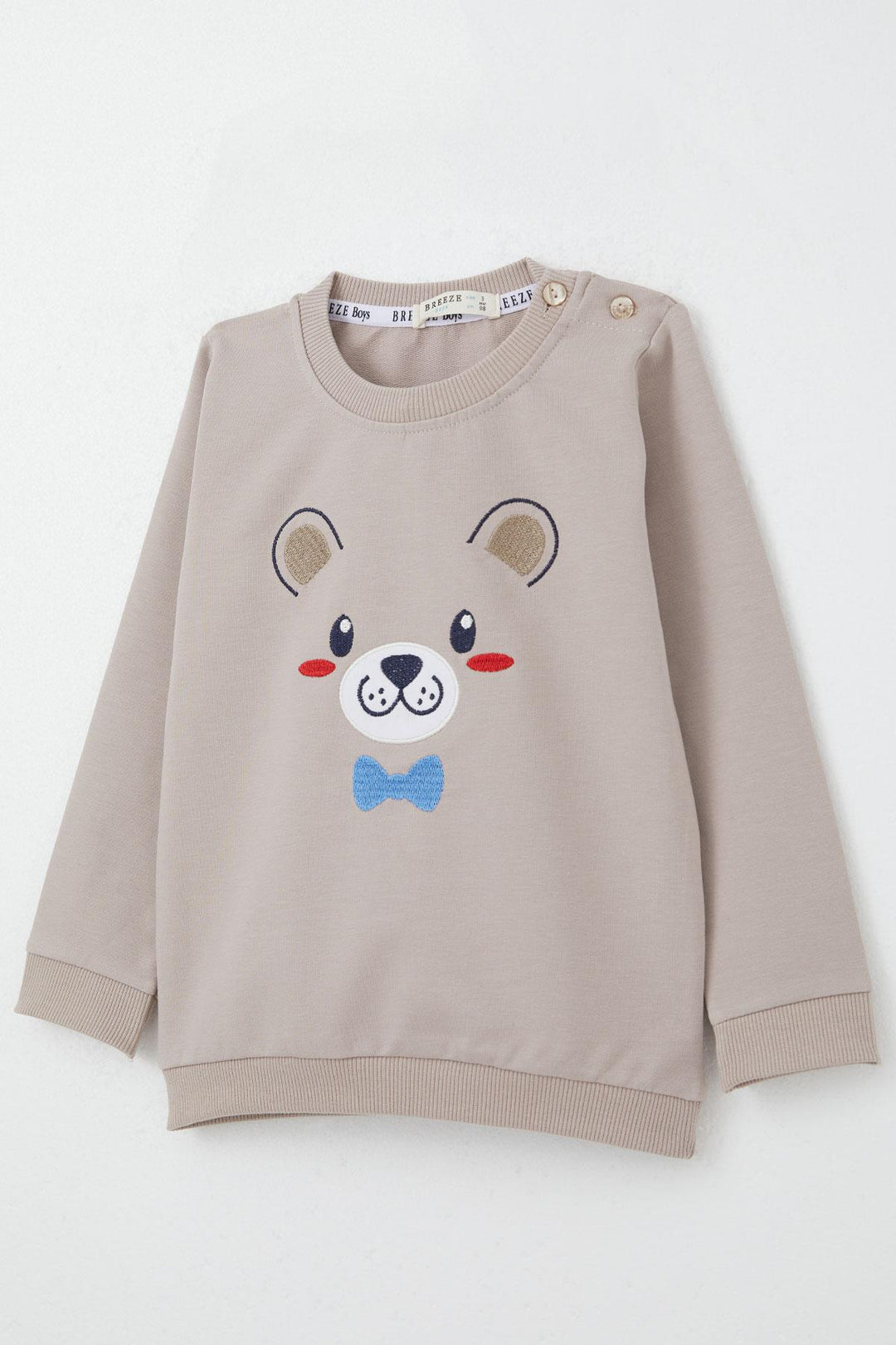 BRE Breeze Baby Boy Tracksuit with Happy Puppy Embroidery 9 Months-3 Years, Mink - Atotonilco el Alto