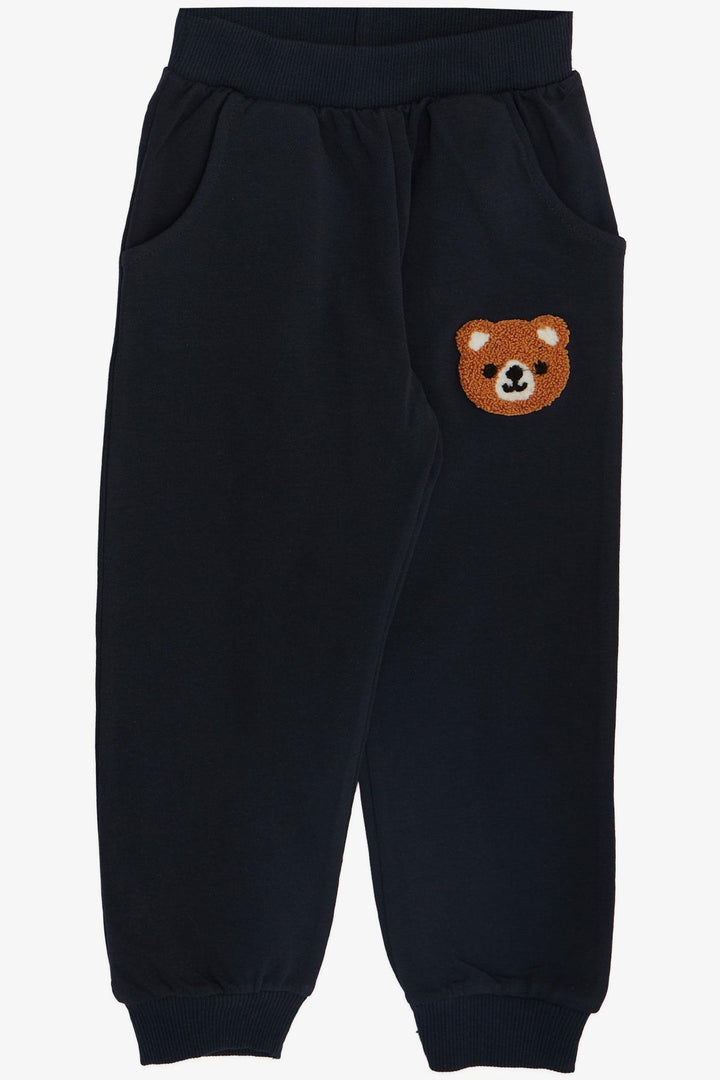 بدلة رياضية BRE Breeze للبنات والأولاد بيبي بوي مطرزة Happy Bear من 9 أشهر إلى 3 سنوات، أزرق - Khartsyzk