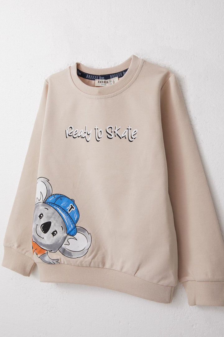 BRE Breeze Boys' Sweat Suit Cute Skateboarder Koala Printed 2-6 Years, Beige - Kornwestheim