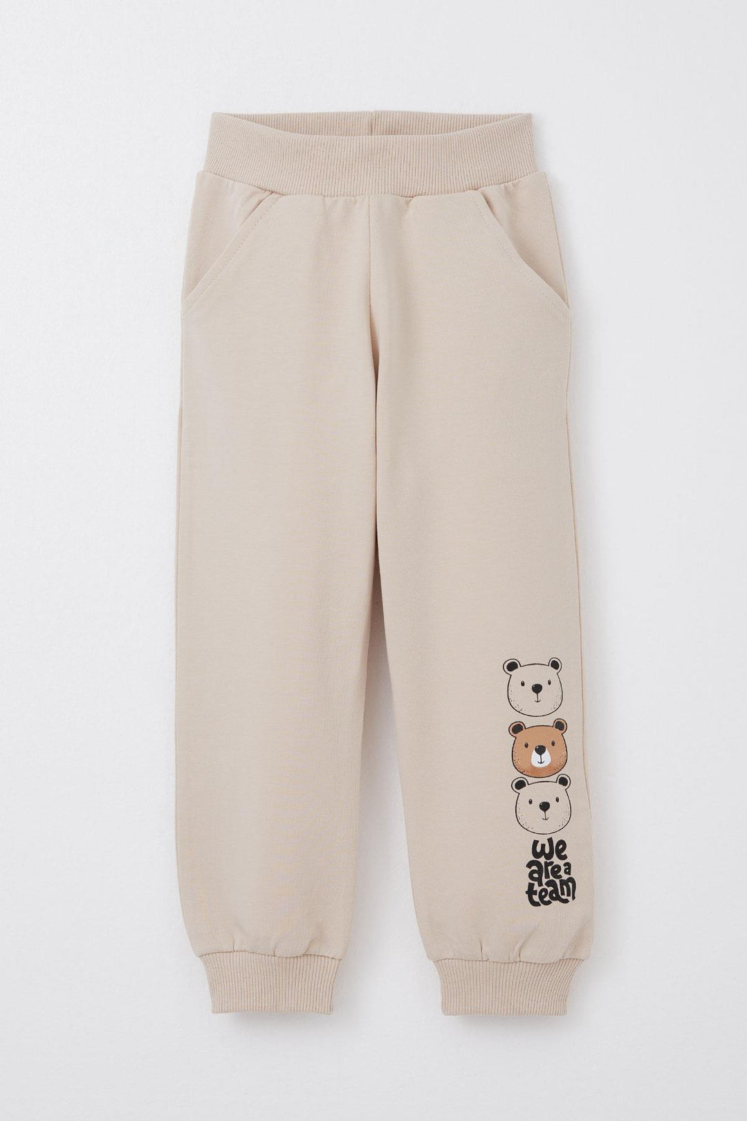 BRE Breeze Baby Boy Tracksuit Cute Bear Patterned Kangaroo Pocketed 9 Months-3 Years, Beige - Ciudad de Ceuta