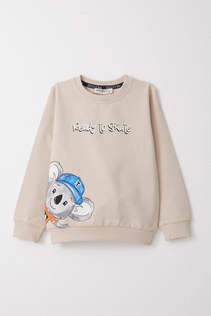 BRE Breeze Boys' Sweat Suit Cute Skateboarder Koala Printed 2-6 Years, Beige - Kornwestheim