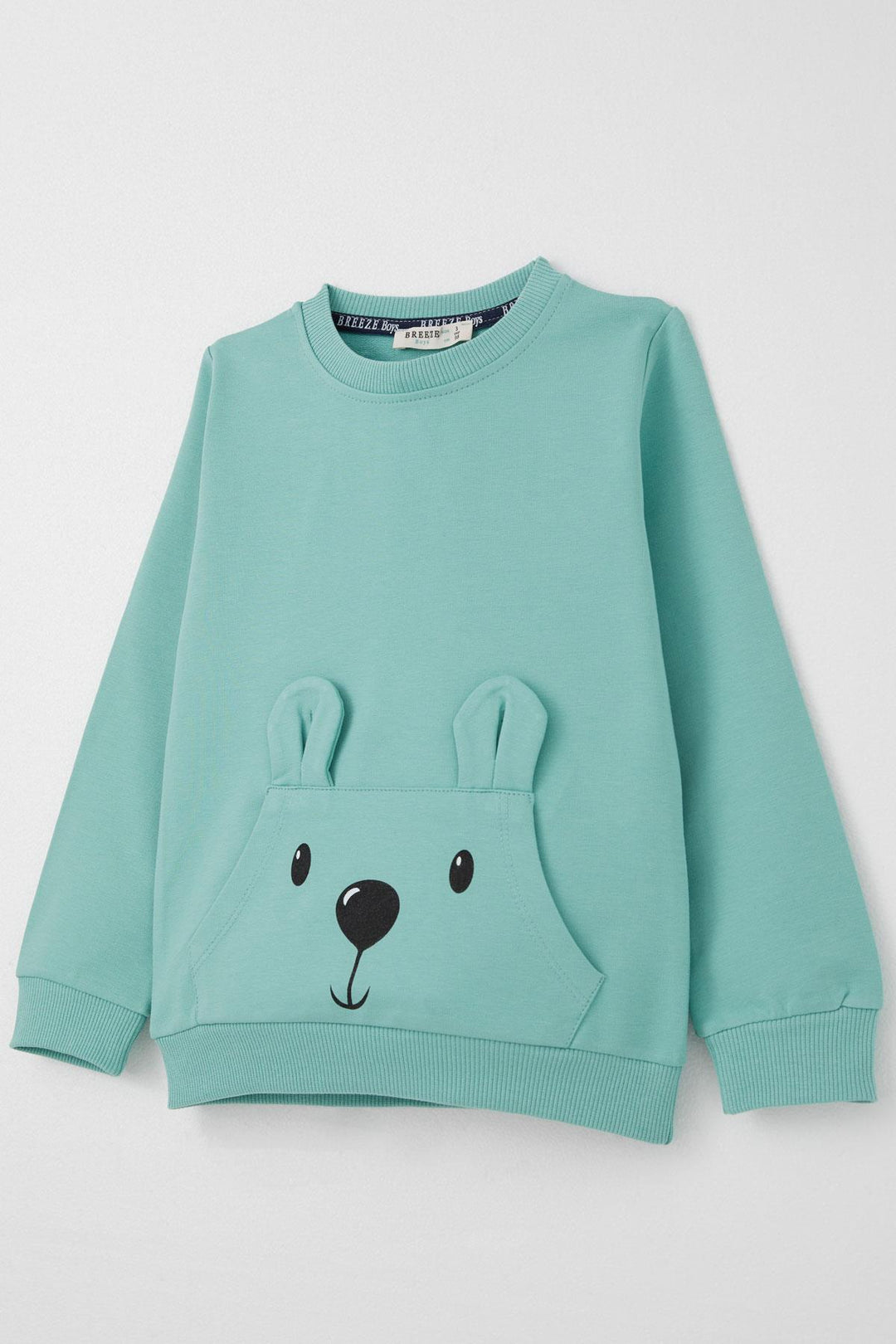 BRE Datagridviewtextboxcolumn { Name = Brand, Index = 5 } Baby Boy Tracksuit Cute Bear Patterned Kangaroo Pocketed 9 Months-3 Years, Water Green - Wagga Wagga