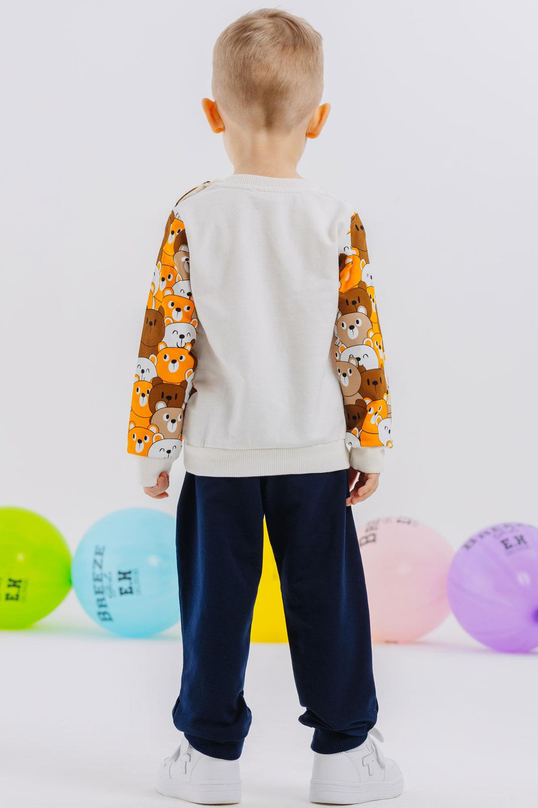 بدلة رياضية BRE Breeze Baby Boy منقوشة بدب لطيف من 9 أشهر إلى 3 سنوات، ألوان مختلطة - García