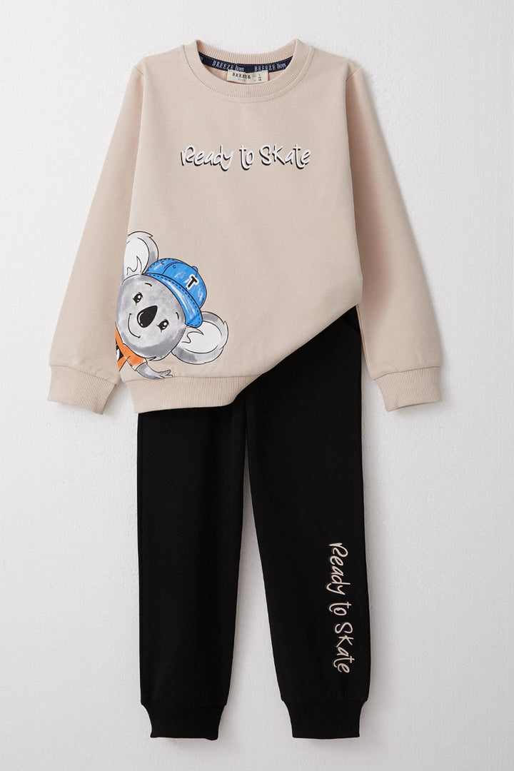 BRE Breeze Boys' Sweat Suit Cute Skateboarder Koala Printed 2-6 Years, Beige - Kornwestheim