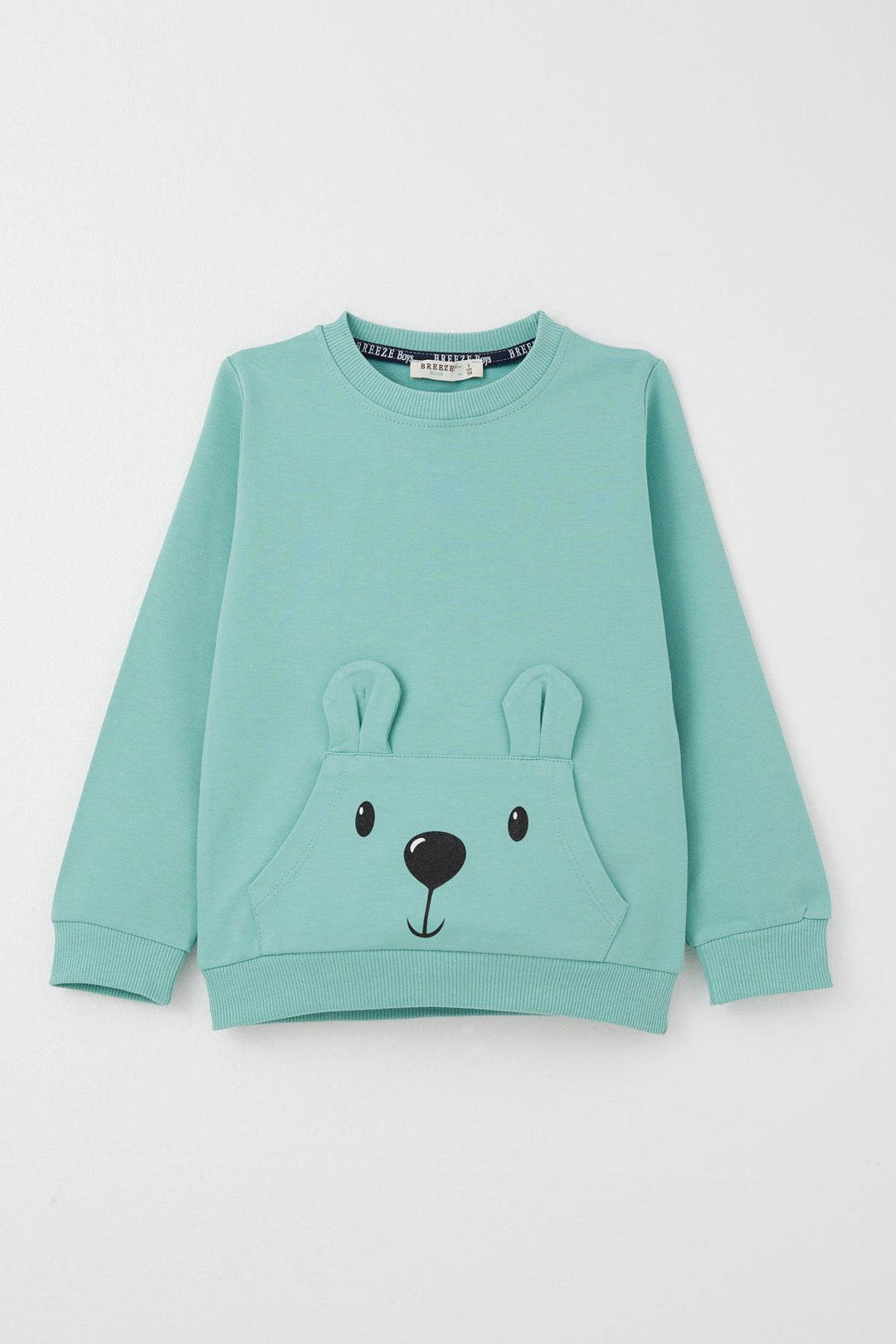 BRE Datagridviewtextboxcolumn { Name = Brand, Index = 5 } Baby Boy Tracksuit Cute Bear Patterned Kangaroo Pocketed 9 Months-3 Years, Water Green - Wagga Wagga
