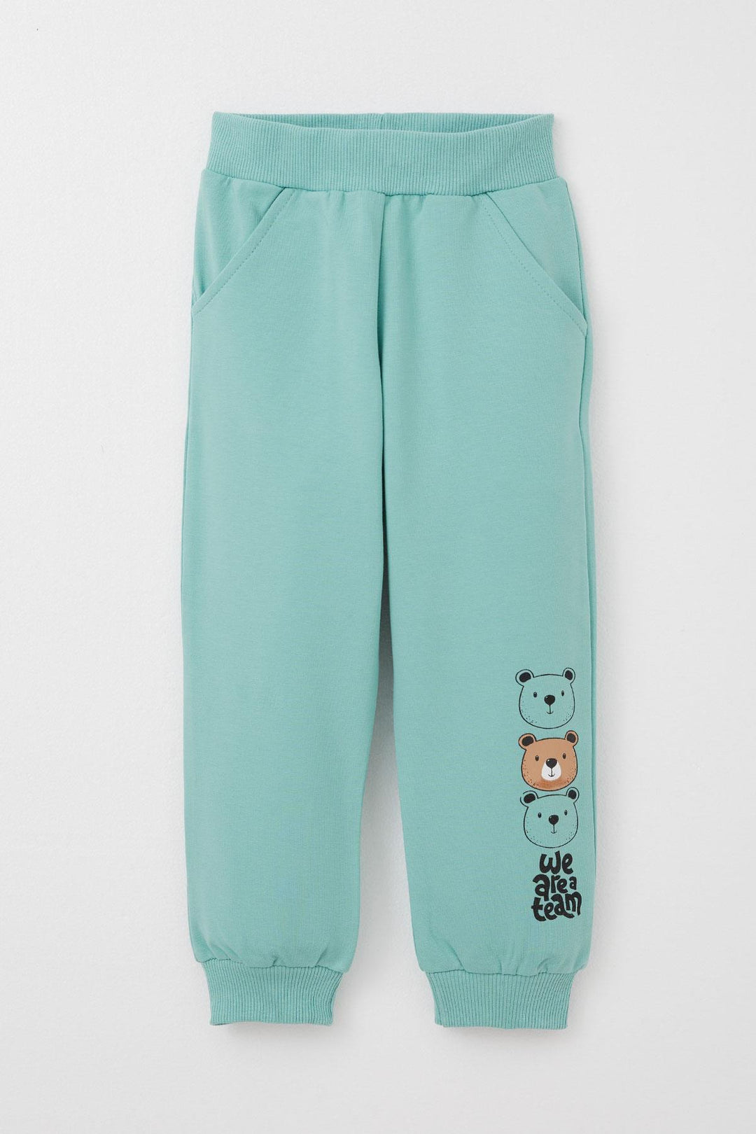 BRE Datagridviewtextboxcolumn { Name = Brand, Index = 5 } Baby Boy Tracksuit Cute Bear Patterned Kangaroo Pocketed 9 Months-3 Years, Water Green - Wagga Wagga
