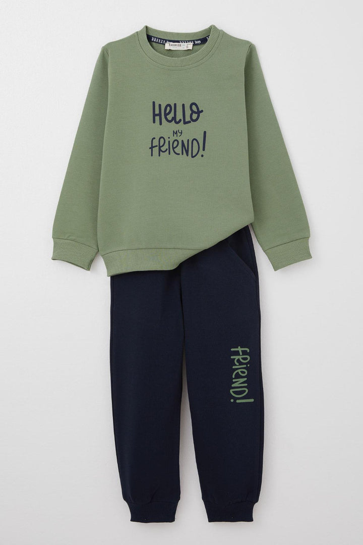 BRE Breeze Baby Boy Tracksuit with Cute Squirrel Print on the Back 9 Months-3 Years, Khaki Green - Gifhorn