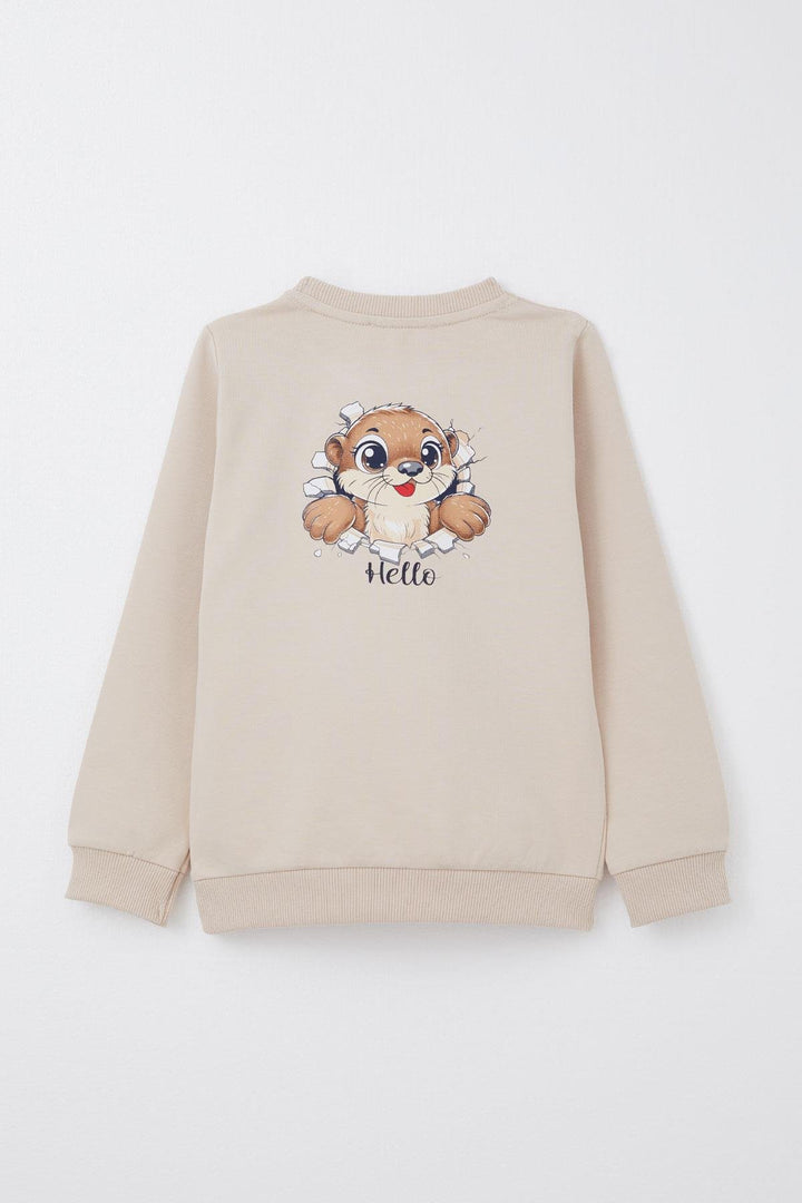 BRE Breeze Baby Boy Tracksuit with Cute Squirrel Print on the Back 9 Months-3 Years, Beige - Göttingen