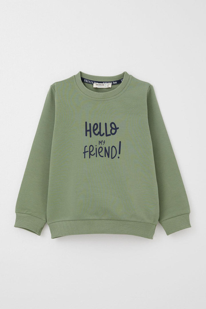 BRE Breeze Baby Boy Tracksuit with Cute Squirrel Print on the Back 9 Months-3 Years, Khaki Green - Gifhorn