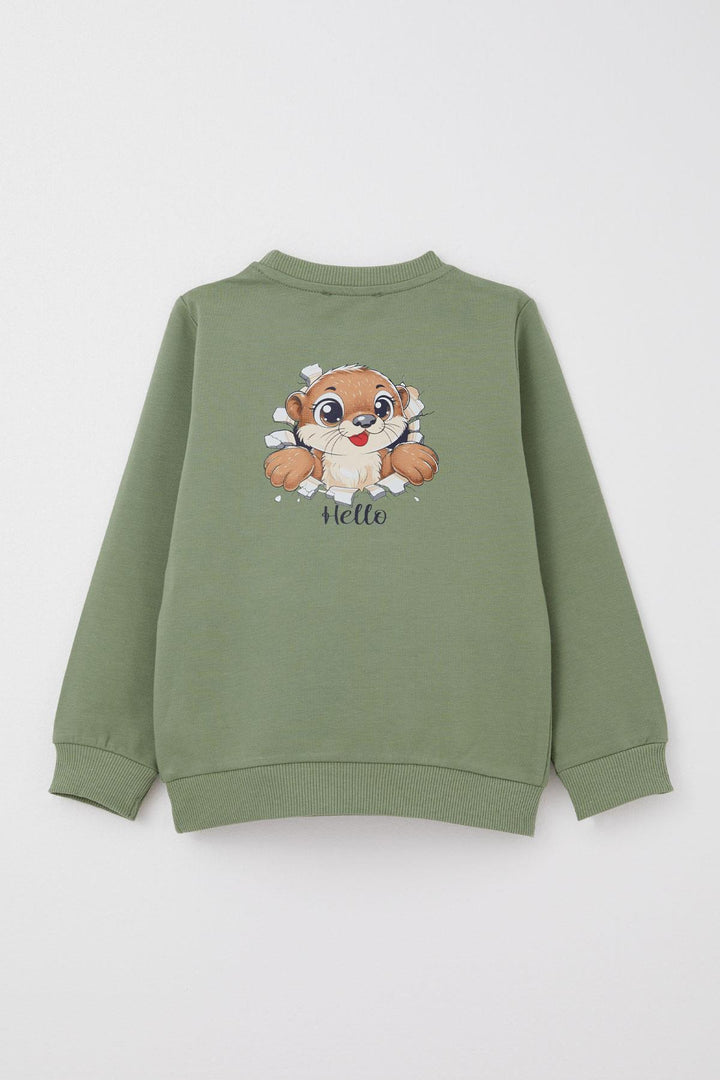 BRE Breeze Baby Boy Tracksuit with Cute Squirrel Print on the Back 9 Months-3 Years, Khaki Green - Gifhorn