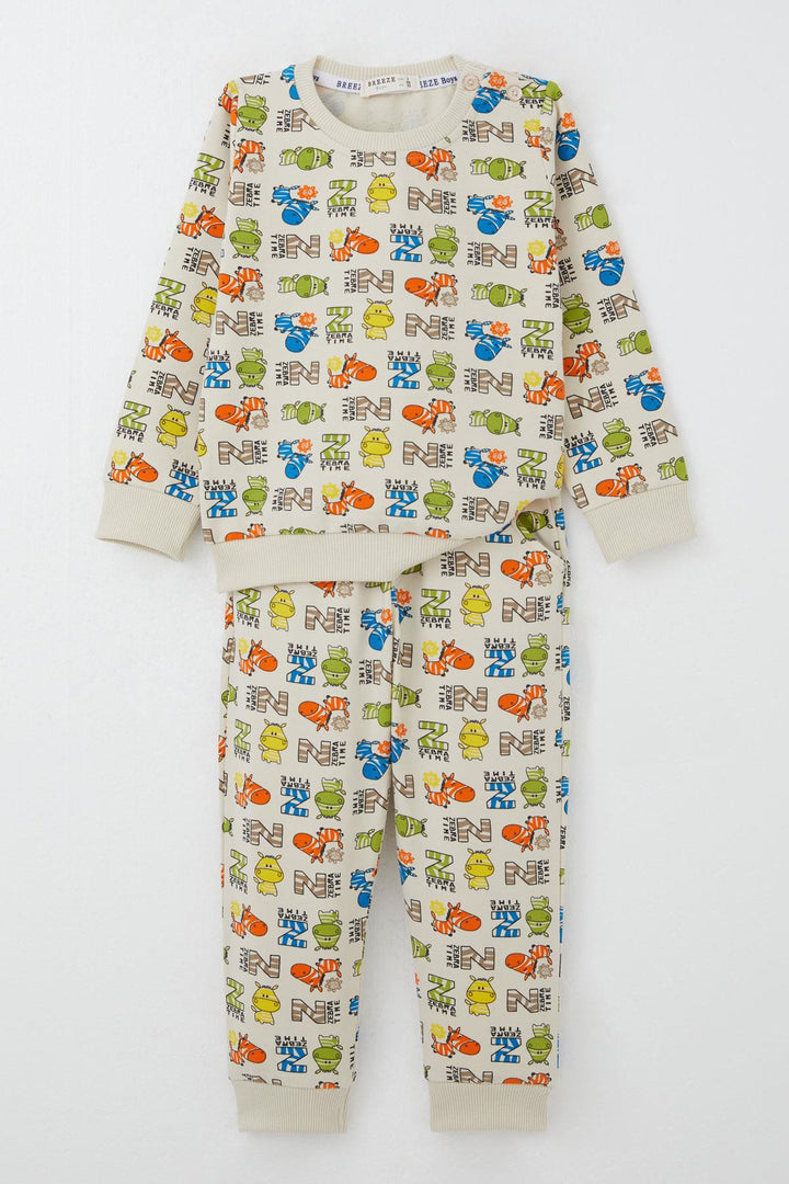 BRE Breeze Baby Boy Tracksuit Zebra Adventure 9 Months-3 Years, Cream - Frankston