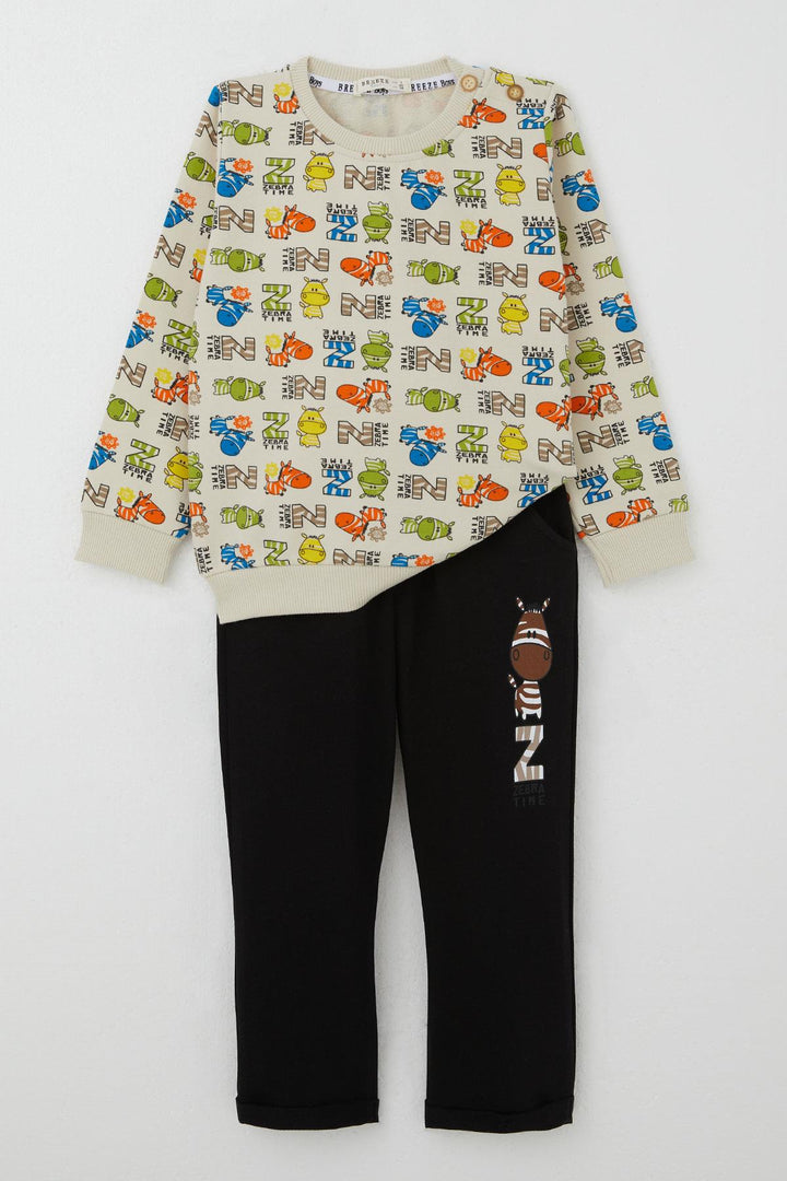 BRE Breeze Baby Boy Tracksuit Zebra Adventure 9 Months-3 Years, Cream - Ragusa