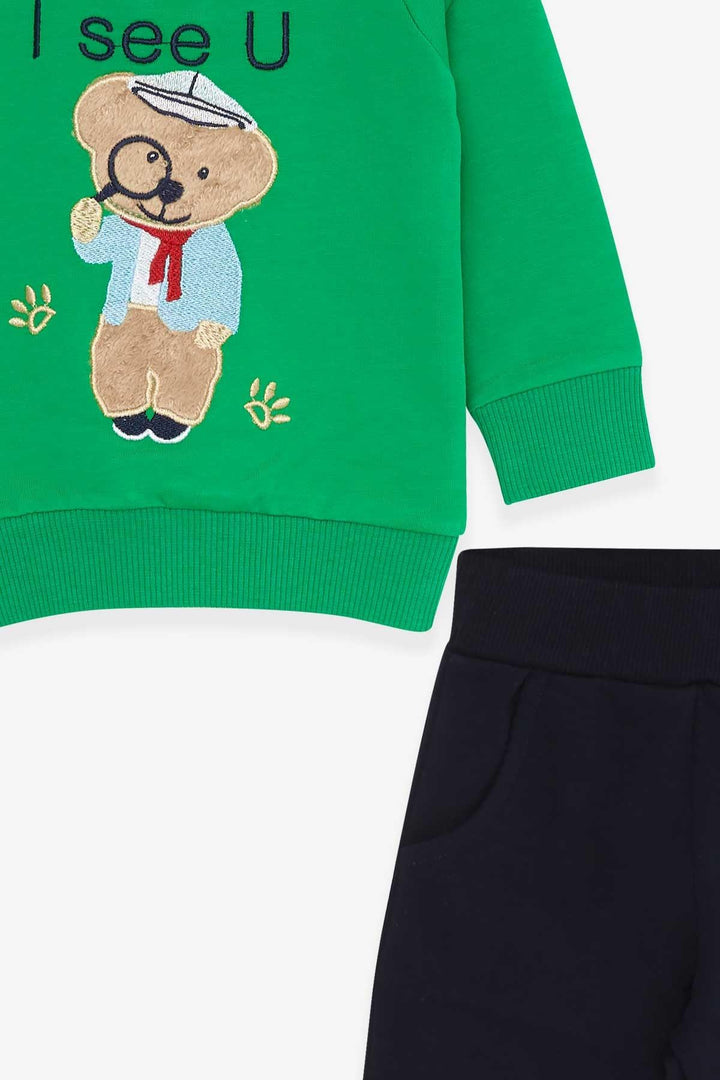 بدلة رياضية BRE Breeze Baby Boy Researcher Bear مطرزة لعمر 6 أشهر - سنتين، أخضر - أشبورن