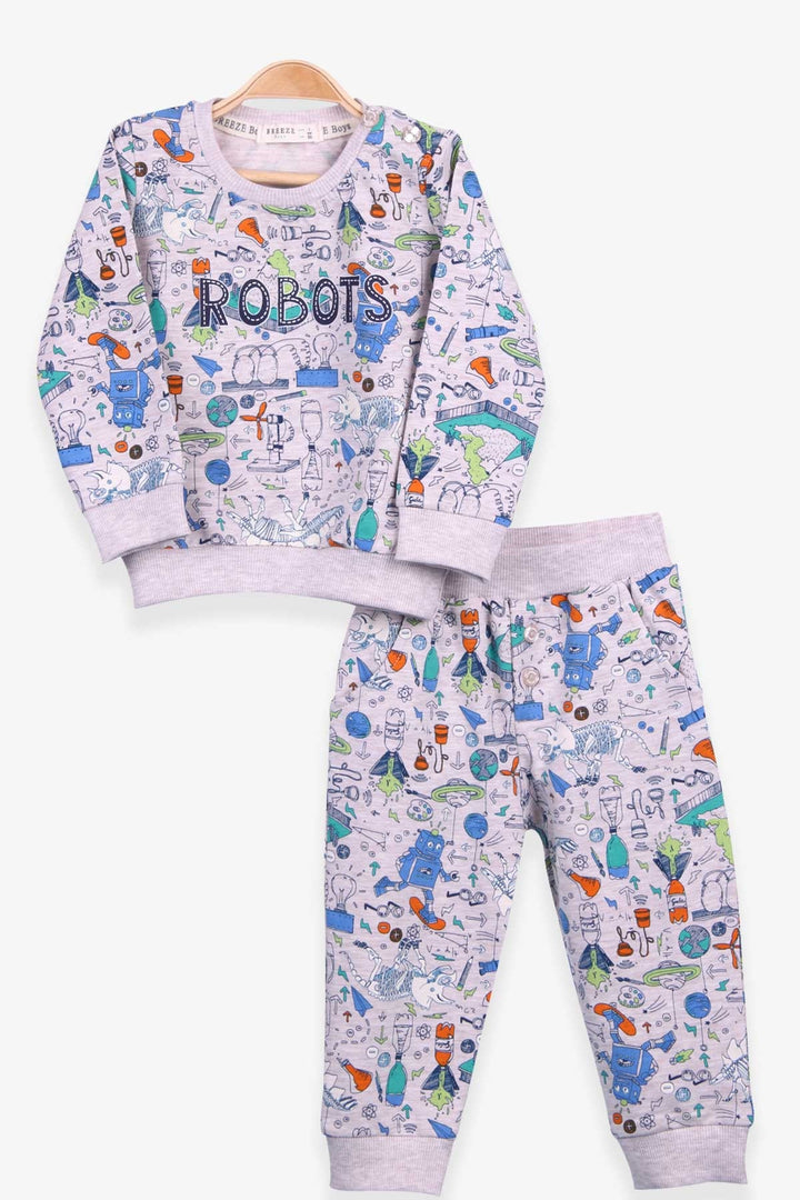بدلة رياضية BRE Breeze Baby Boy نمط مطبوع من 6 أشهر إلى سنتين، بيج - Medgidia