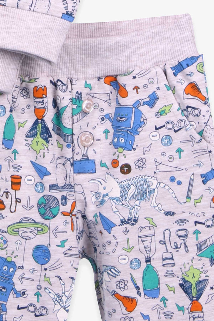 بدلة رياضية BRE Breeze Baby Boy نمط مطبوع من 6 أشهر إلى سنتين، بيج - Medgidia
