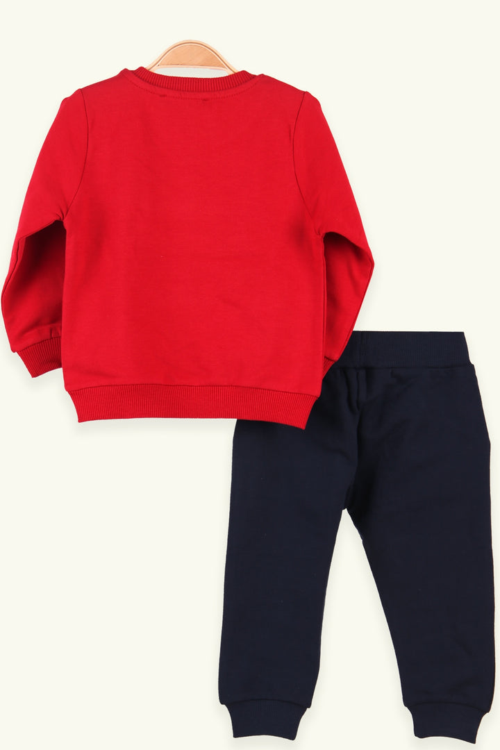 بدلة رياضية BRE Breeze Baby Boy مع شريط فيلكرو مطبوع 1-4 سنوات، أحمر - Macclesfield