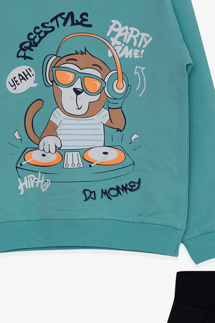 طقم بدلة رياضية للأولاد من BRE Breeze مع طباعة DJ Monkey، لعمر 1.5-5 سنوات، أخضر نعناعي - سفيتلوفودسك