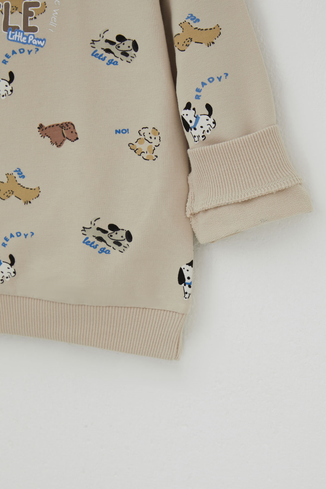 BRE Breeze Erkek Bebek Eşofman Takımı Eğlenceli Köpekçikler Desenli 9 Ay - 3 Yaş , Bej - Feltham