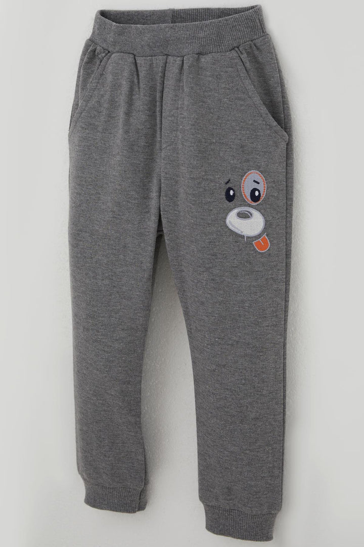 BRE Breeze Baby Boy Tracksuit with Hooded Headphones Dog Embroidery 9 Months-3 Years, White - Eccles