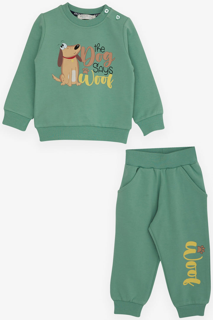بدلة رياضية BRE Breeze Baby Boy مع طباعة Dizzy Dog من 9 أشهر إلى 3 سنوات، أخضر نعناعي - بحيرة Elsinore