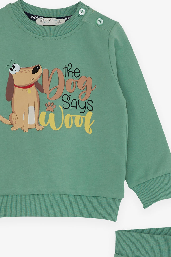 بدلة رياضية BRE Breeze Baby Boy مع طباعة Dizzy Dog من 9 أشهر إلى 3 سنوات، أخضر نعناعي - بحيرة Elsinore