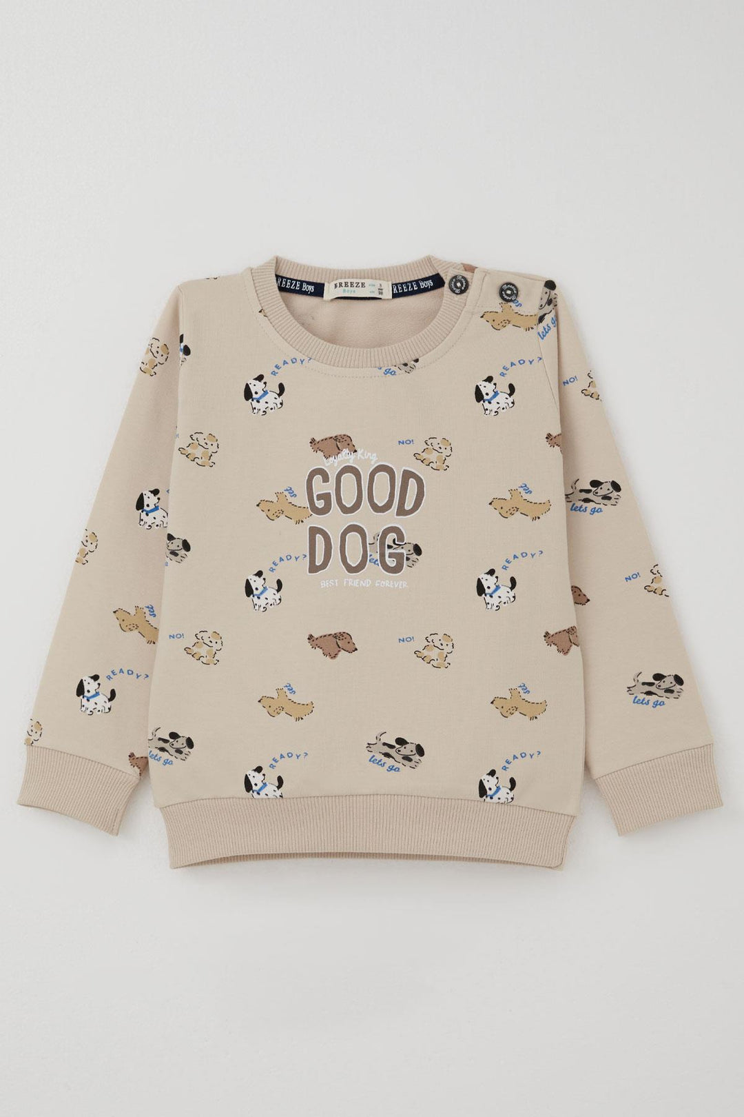 BRE Breeze Baby Boy Tracksuit Cute Puppy Patterned 9 Months-3 Years, Beige - Porta Westfalica