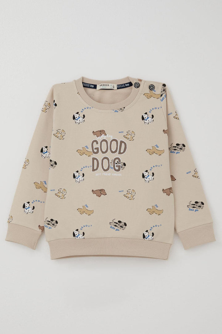 BRE Breeze Baby Boy Tracksuit Cute Puppy Patterned 9 Months-3 Years, Beige - Porta Westfalica