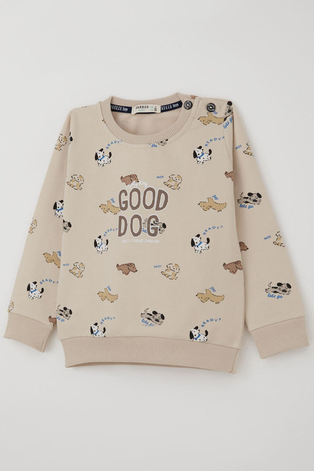 BRE Breeze Baby Boy Tracksuit Cute Puppy Patterned 9 Months-3 Years, Beige - Porta Westfalica