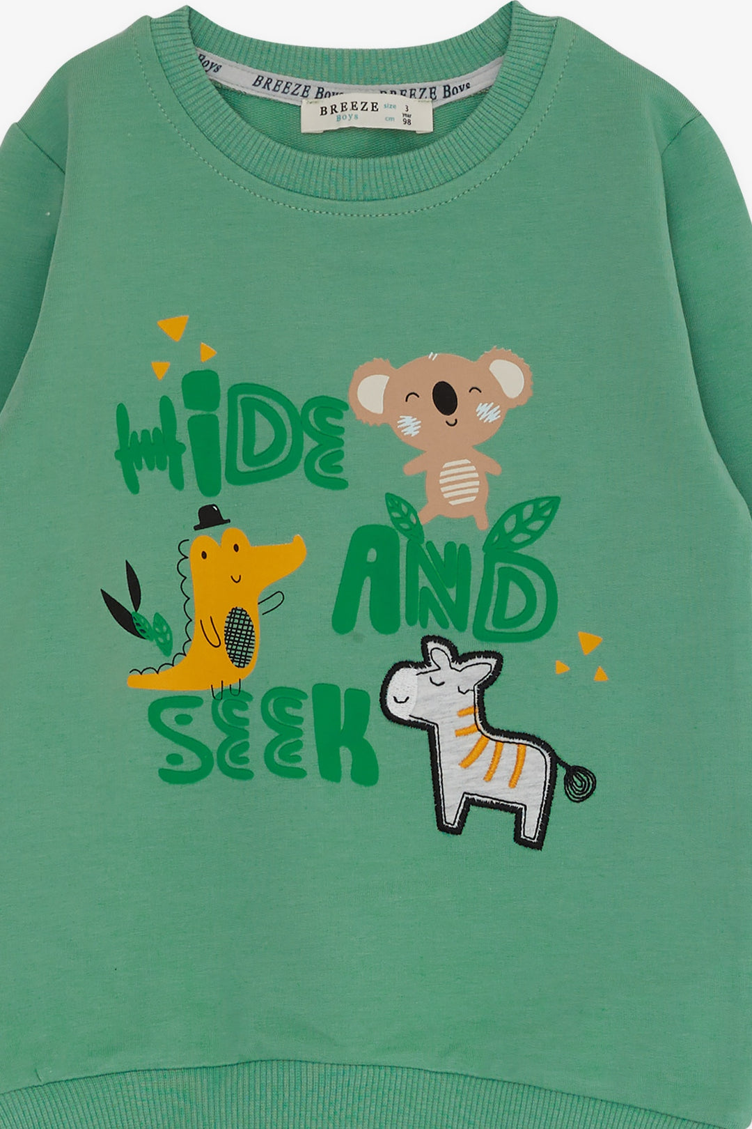 بدلة رياضية BRE Breeze Baby Boy مطبوعة على شكل حيوان لطيف من 9 أشهر إلى 3 سنوات، أخضر نعناعي - Neath