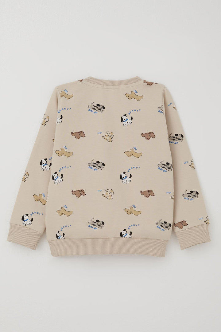 BRE Breeze Baby Boy Tracksuit Cute Puppy Patterned 9 Months-3 Years, Beige - Porta Westfalica
