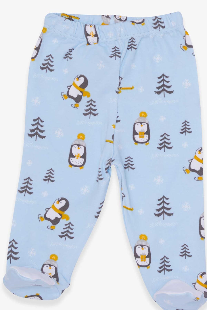 BRE Breeze Baby Boy Hospital Outfit 3-Piece Penguin Patterned 0-3 Months-4 Months, Light Blue - Oak Creek